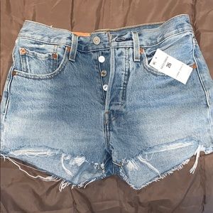 LEVIS - high-rise denim shorts